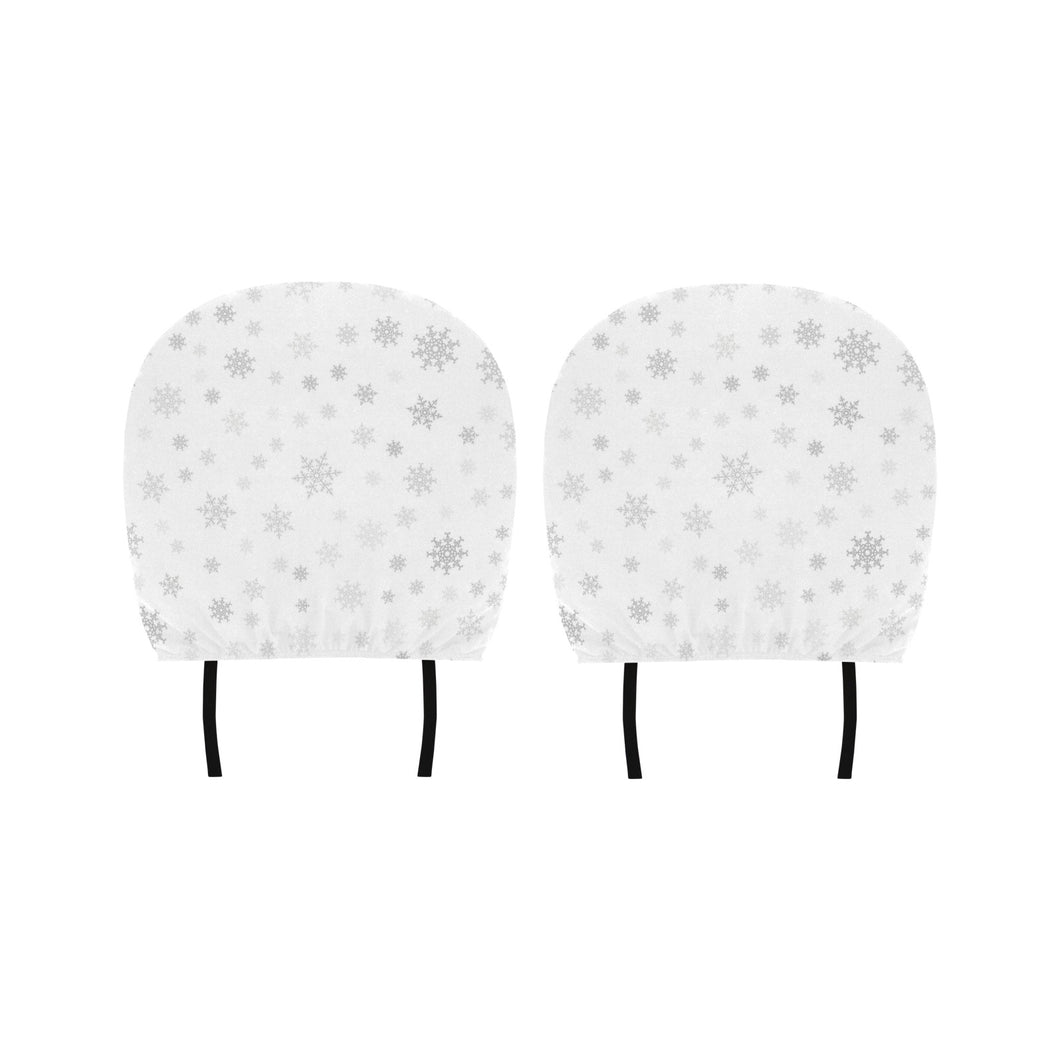 Snowflake pattern white background Car Headrest Cover