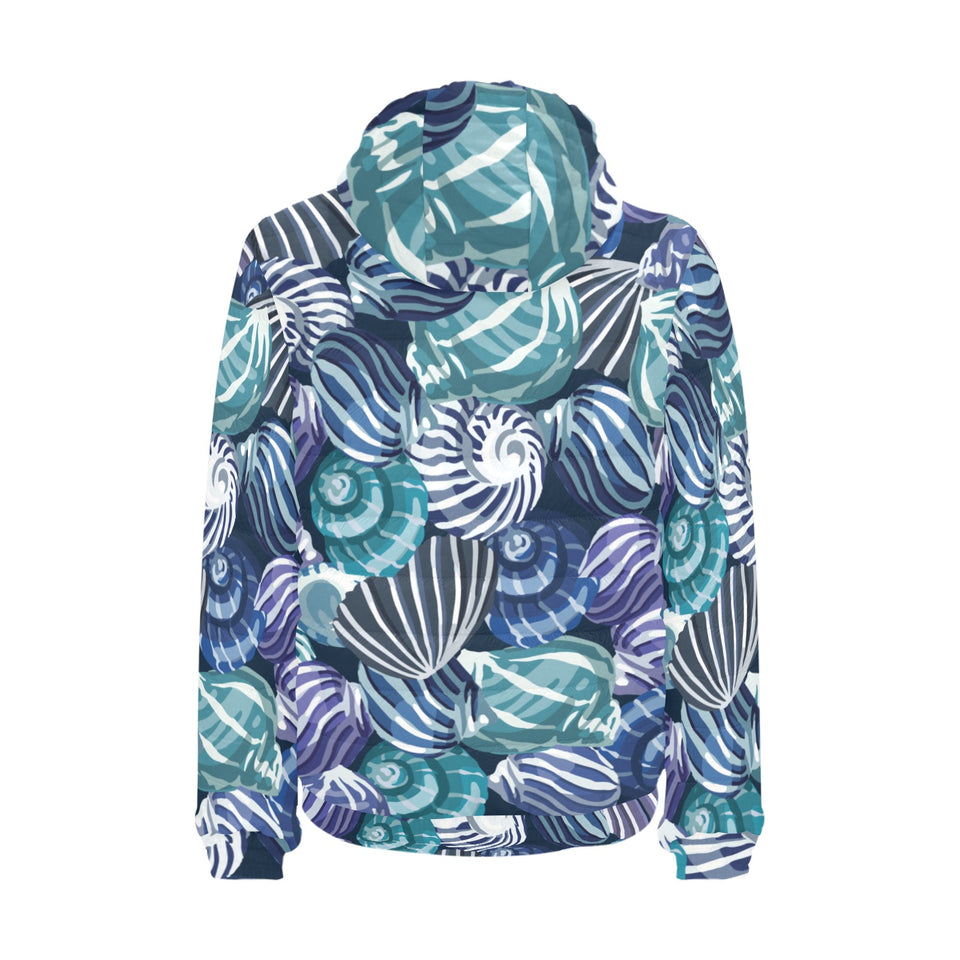 Shell design pattern Men's Padded Hooded Jacket