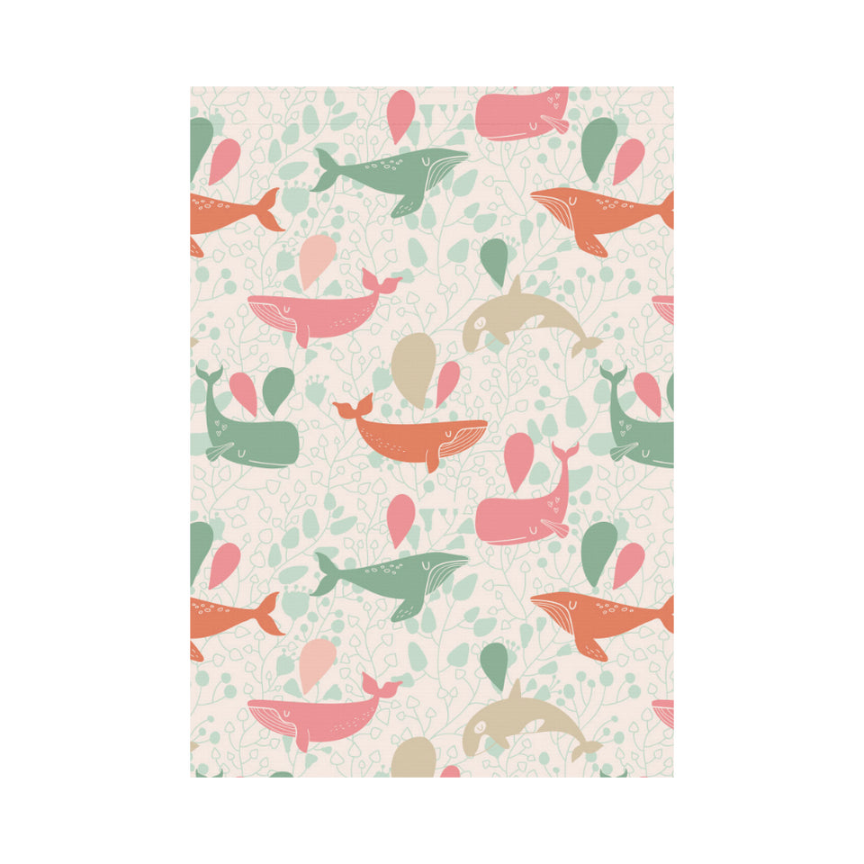 Cute whale pattern House Flag Garden Flag