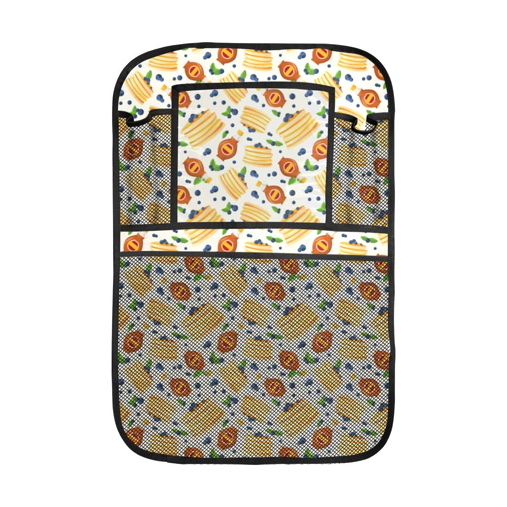 Pancake Pattern Print Design 02 Car Seat Back Organizer
