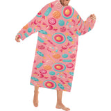 Colorful candy pattern Blanket Robe with Sleeves
