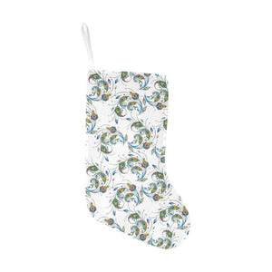 Peacock feather pattern Christmas Stocking