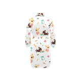 Cute Chihuahua puppie pattern Men's Long Sleeve Belted Night Robe