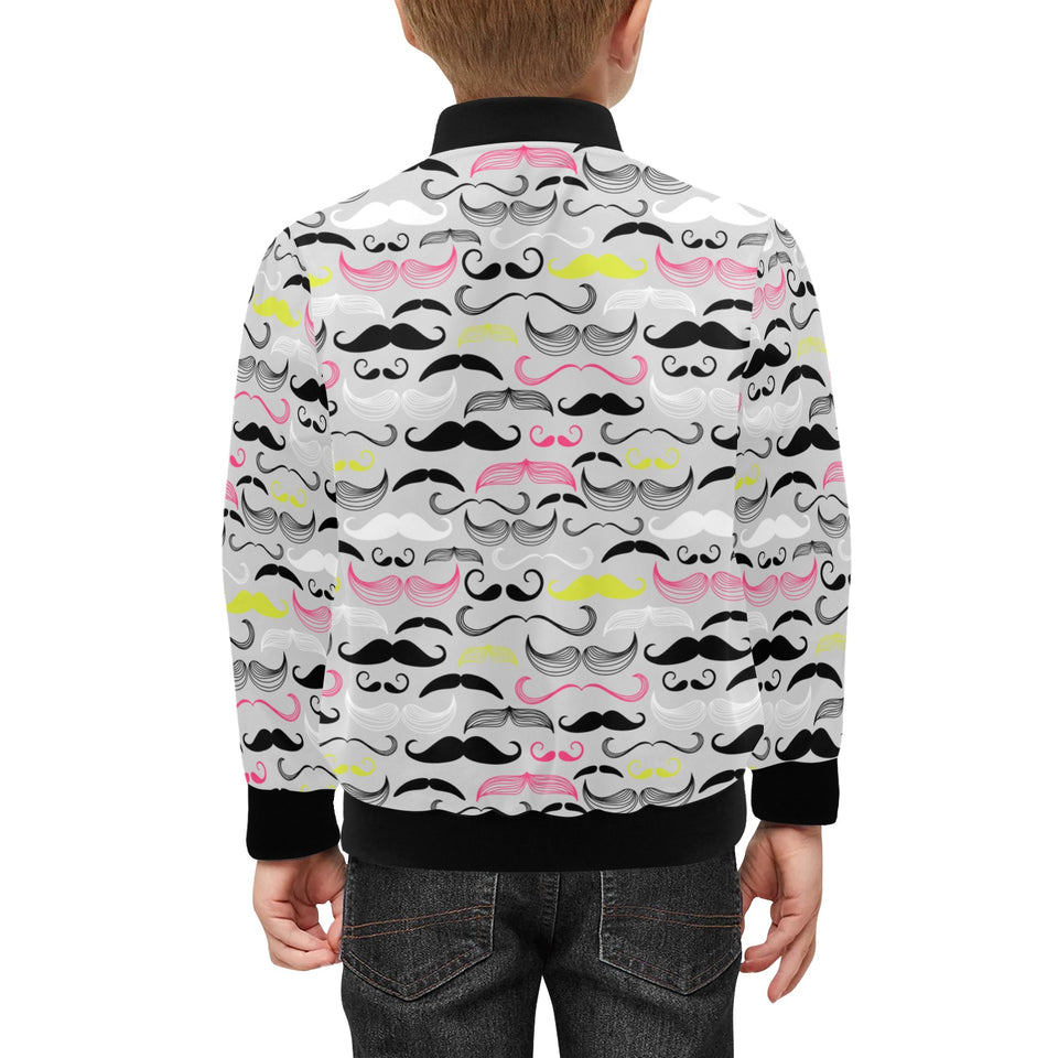 Mustache Beard Pattern Print Design 02 Kids' Boys' Girls' Bomber Jacket