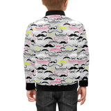 Mustache Beard Pattern Print Design 02 Kids' Boys' Girls' Bomber Jacket