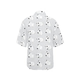 Bull Terrier Pattern Print Design 01 Women's All Over Print Hawaiian Shirt
