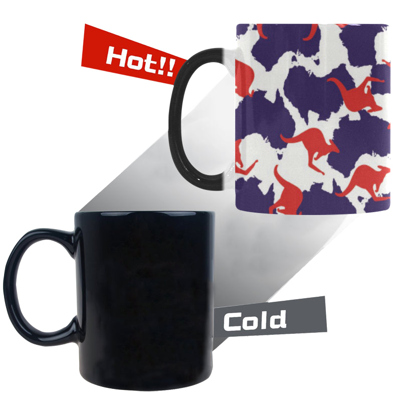 Kangaroo Australian pattern Morphing Mug Heat Changing Mug