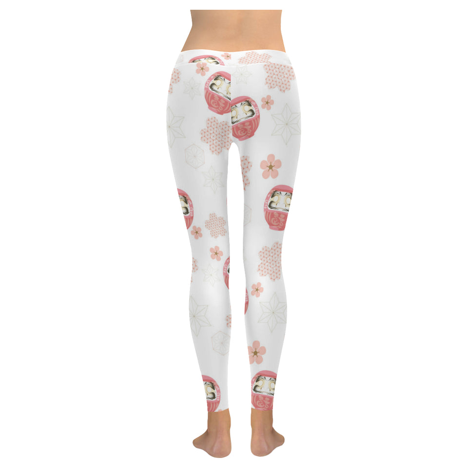 Daruma japanese wooden doll cherry blossom flower Women's Legging Fulfilled In US