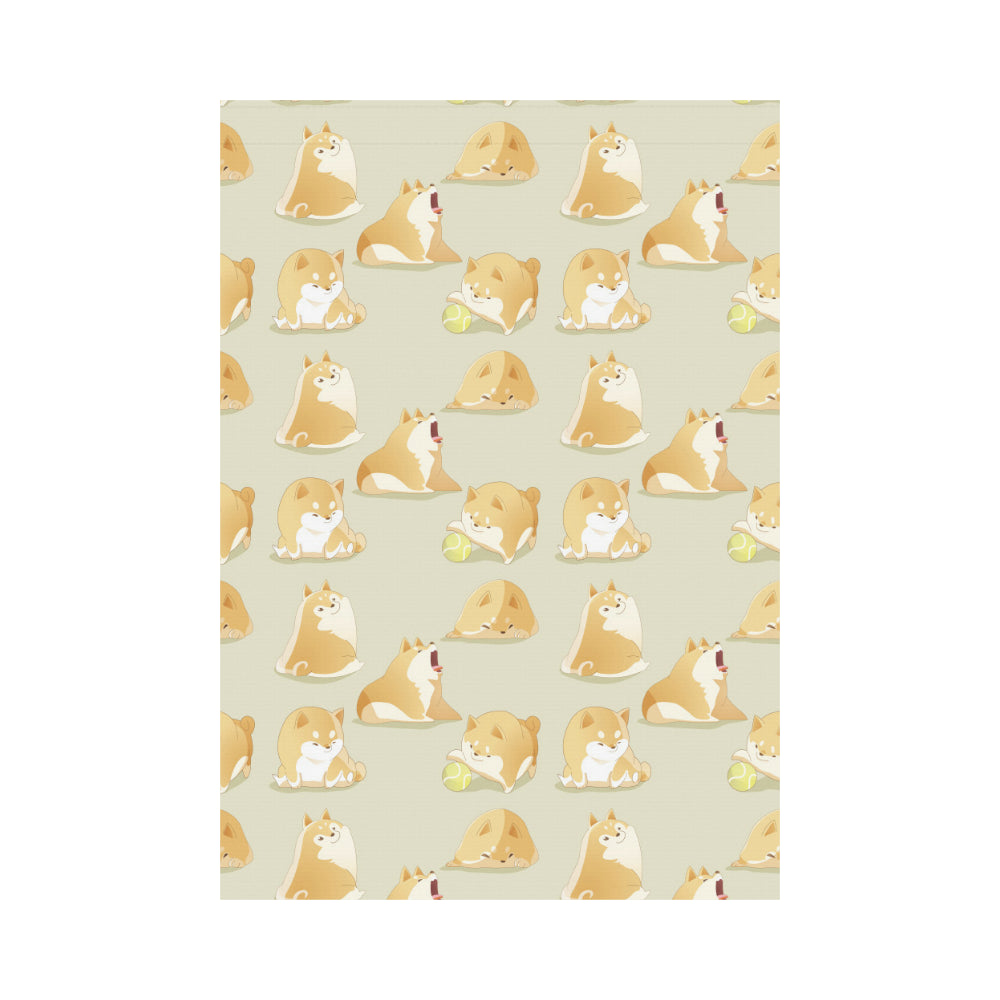 Cute fat shiba inu dog pattern House Flag Garden Flag