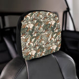 Monkey tropical leaves background Car Headrest Cover