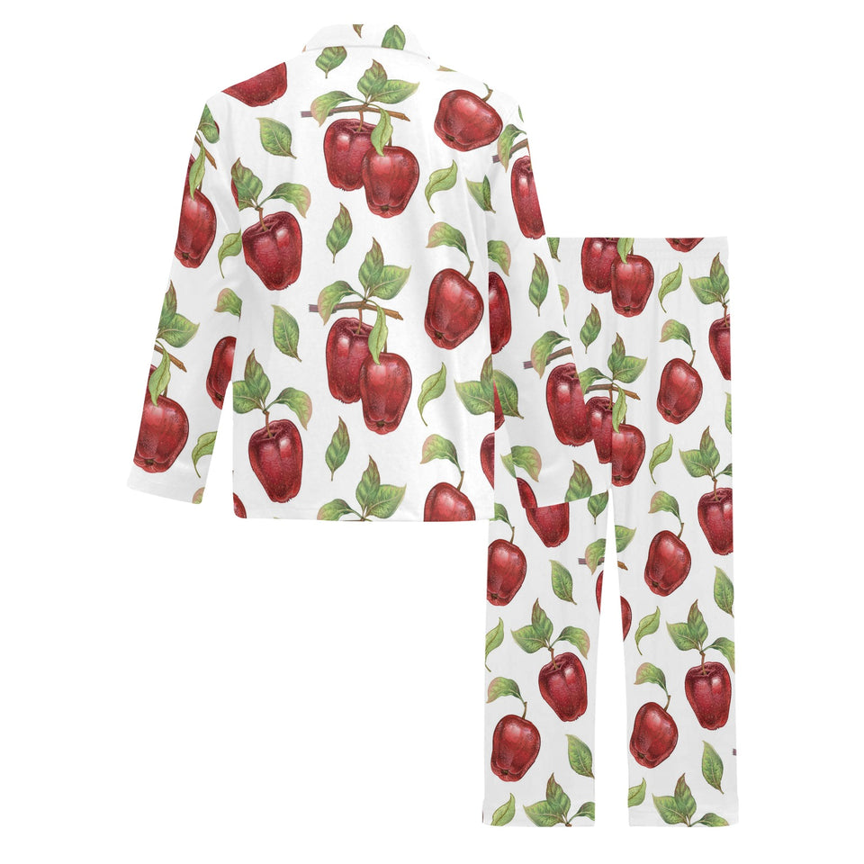 Red apples pattern Men's Long Pajama Set