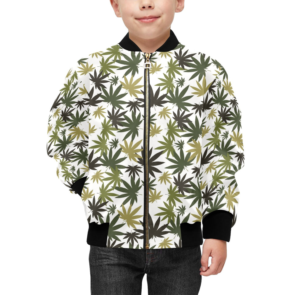 Canabis Marijuana Weed Pattern Print Design 05 Kids' Boys' Girls' Bomber Jacket