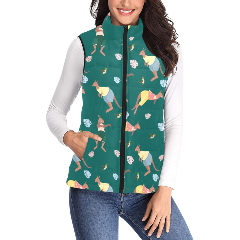 Kangaroo leaves pattern Women's Padded Vest