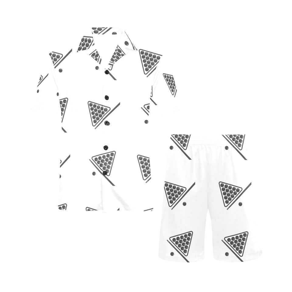 Billiard Ball Pattern Print Design 03 Men's V-Neck Short Pajama Set