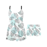 Shell polynesian tribal Chest Sexy Pleated Two Piece Swim Dress