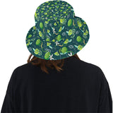 Lime ice flower pattern Unisex Bucket Hat