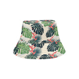 heliconia flowers, palm and monstera leaves Unisex Bucket Hat