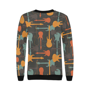 electric guitars pattern Women's Crew Neck Sweatshirt
