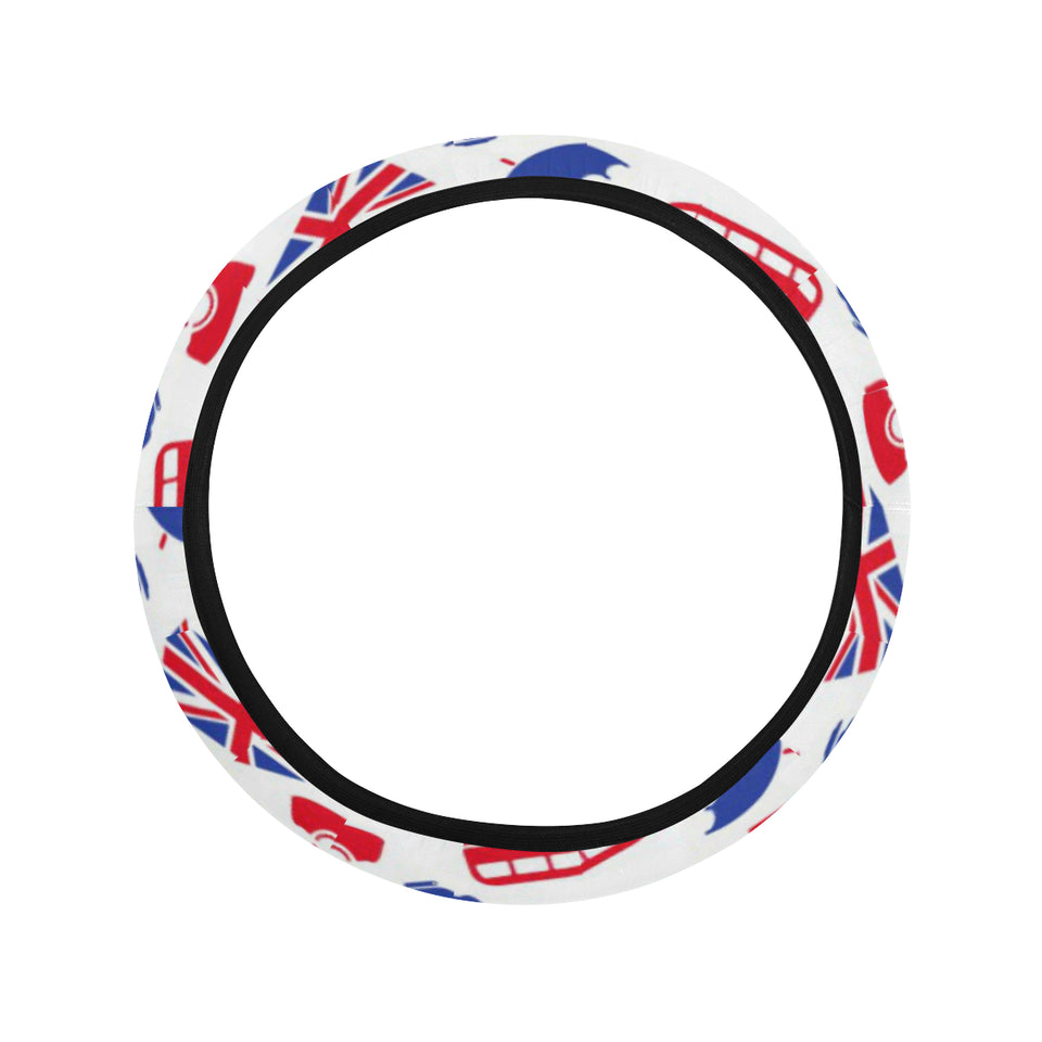 British Pattern Print Design 01 Car Steering Wheel Cover