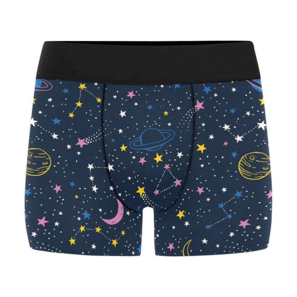 space pattern with planets, comets, constellations Men's All Over Print Boxer Briefs Men's Underwear