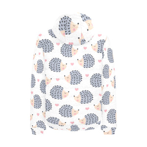 Hedgehog Pattern Print Design 04 Men's Padded Hooded Jacket