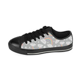 Cute rainbow clound star pattern Men's Low Top Canvas Shoes Black