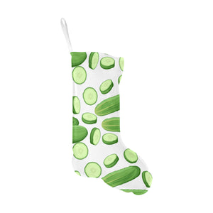 cucumber whole slices pattern Christmas Stocking