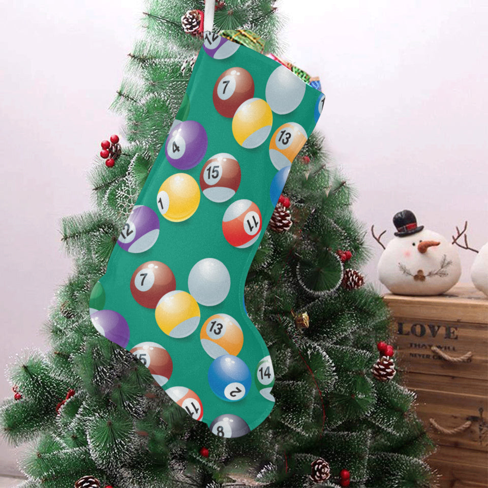 Billiard Ball Pattern Print Design 01 Christmas Stocking