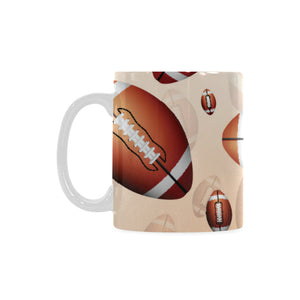American football ball design pattern Classical White Mug (Fulfilled In US)
