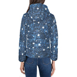 Night sky star pattern Women's Padded Hooded Jacket