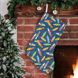 Surfboard Pattern Print Design 01 Christmas Stocking
