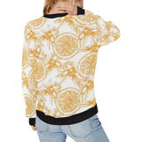 hand drawn orange fruit pattern Women's Crew Neck Sweatshirt