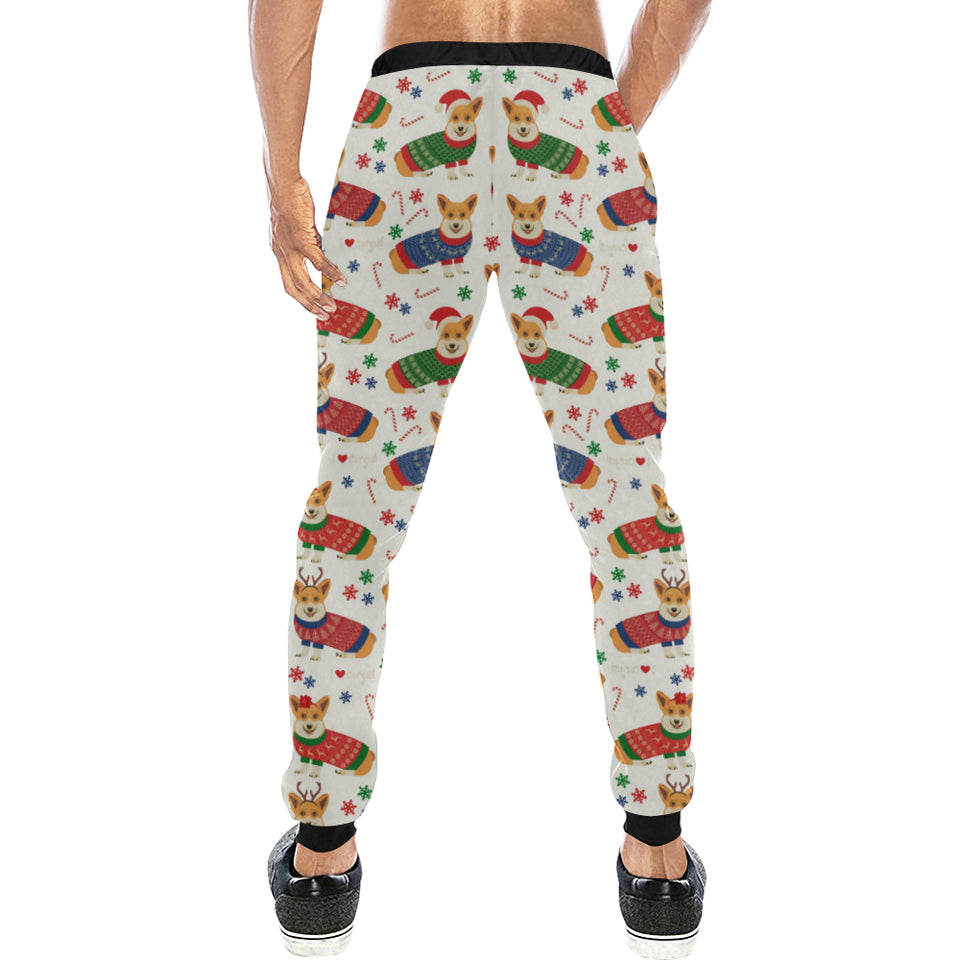 Corgi Christmas Pattern Unisex Casual Sweatpants