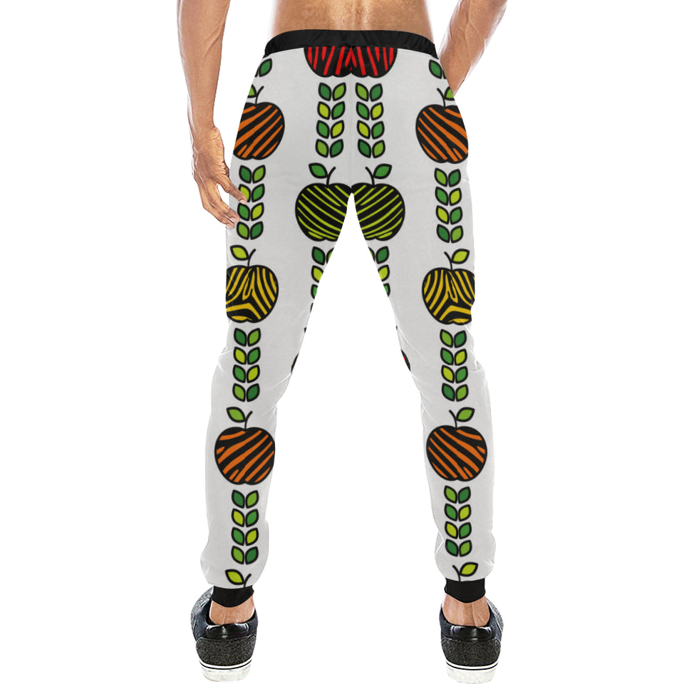 colorful apples leave zebra stripe Unisex Casual Sweatpants