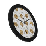 Sketch style cookie pattern Elegant Black Wall Clock