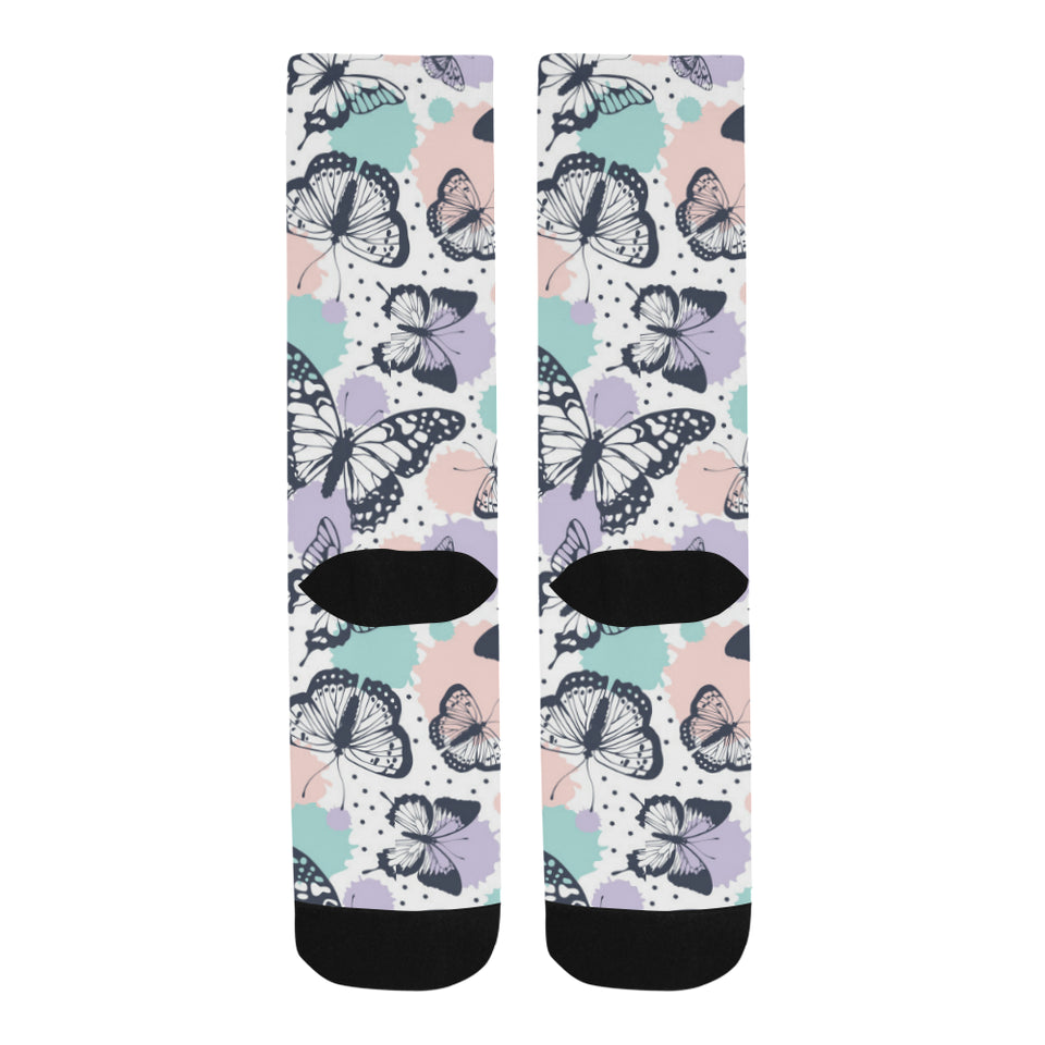 Butterfly pattern Crew Socks