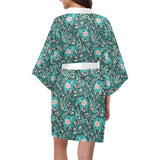 Elephants jungle pattern Women's Short Kimono Robe