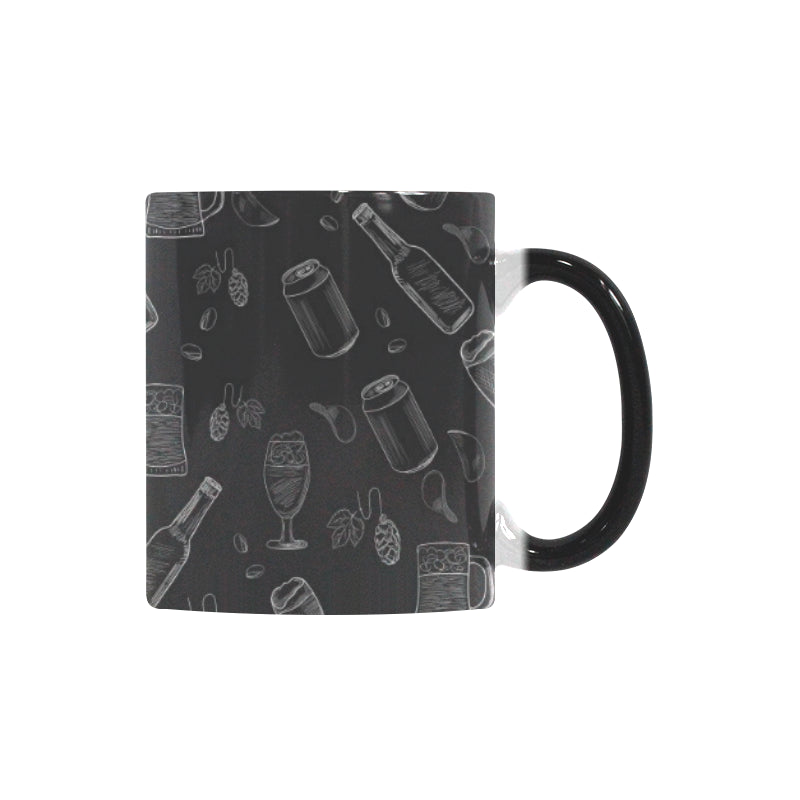 Beer hand drawn pattern Morphing Mug Heat Changing Mug