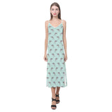 Kangaroo pattern background V-Neck Open Fork Long Dress