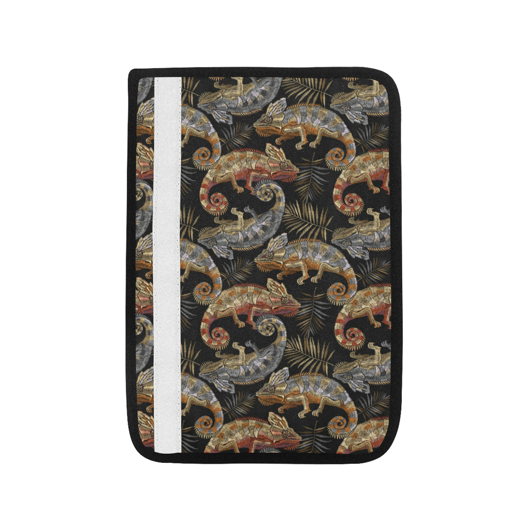 Chameleon lizard tropical leaves palm tree Car Seat Belt Cover