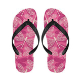 Beautiful dragonfly pink background Unisex Flip Flops