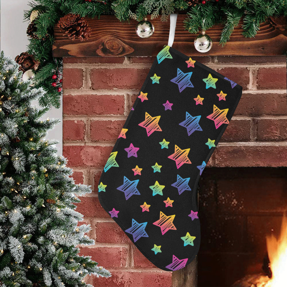Colorful star pattern Christmas Stocking