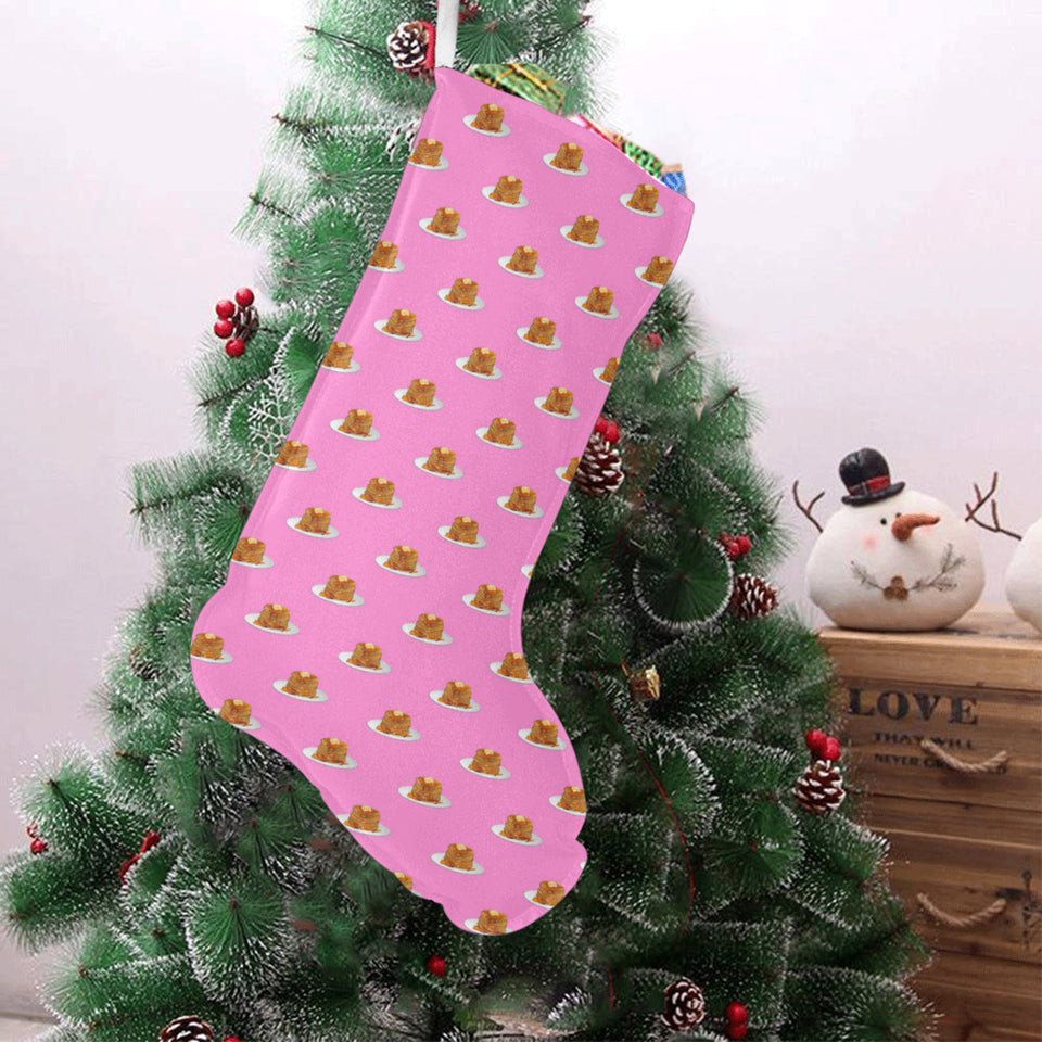 Pancake Pattern Print Design 04 Christmas Stocking