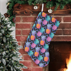 Pineapples pattern zigzag background Christmas Stocking