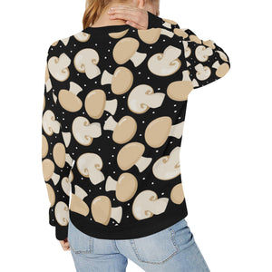 Champignon mushroom pattern Women's Crew Neck Sweatshirt