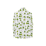 Sketch funny frog pattern Women's Long Sleeve Polo Shirt