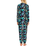 Dragon sea wave pattern Women's All Over Print Pajama Set