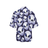 Alien Pattern Print Design 01 Women's All Over Print Hawaiian Shirt