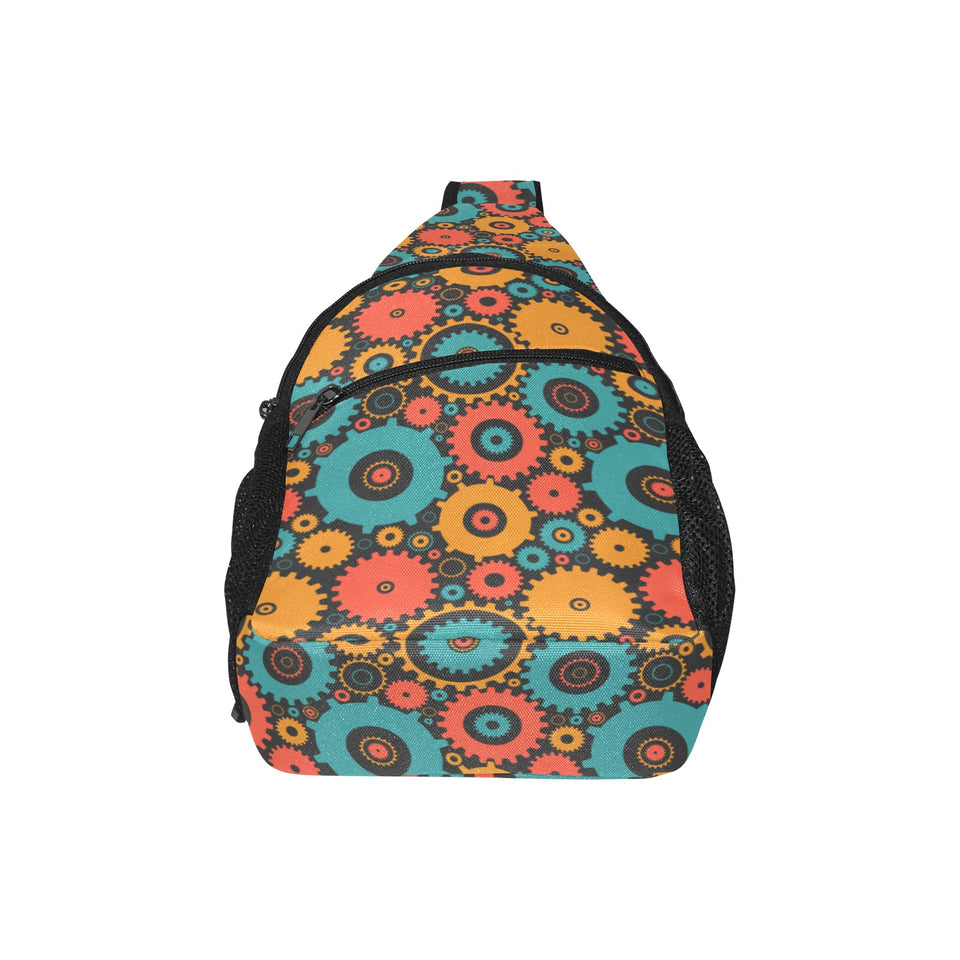 Gear Pattern Print Design 01 All Over Print Chest Bag