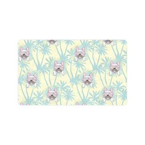 French bulldog hawaii blackground Doormat
